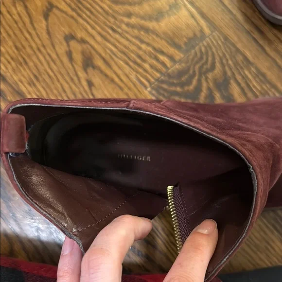 **Tommy Hilfiger Burgundy Ankle Boots** - Picture 2 of 5